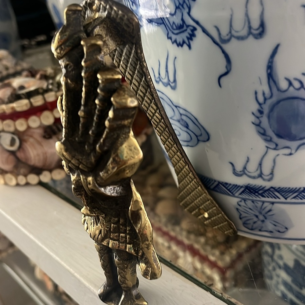 •VINTAGE MIDCENTURY BRASS DOOR KNOCKER BAGPIPE• - Picture 4 of 10